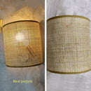 Southeast Asian style rattan wall light with minimalist switch