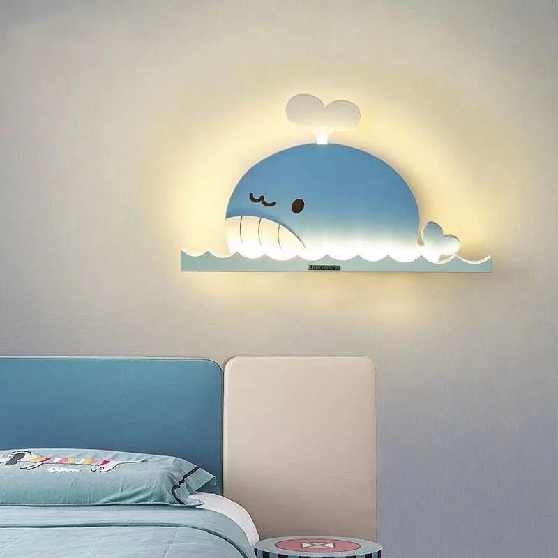 LED cartoon wall light whale rabbit dinosaur for children