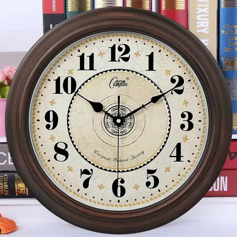 classic silent retro wall clock in abs quartz
