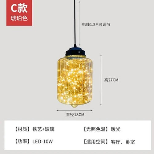 Nordic glass star chandelier for modern decor - vue 17 sur 24