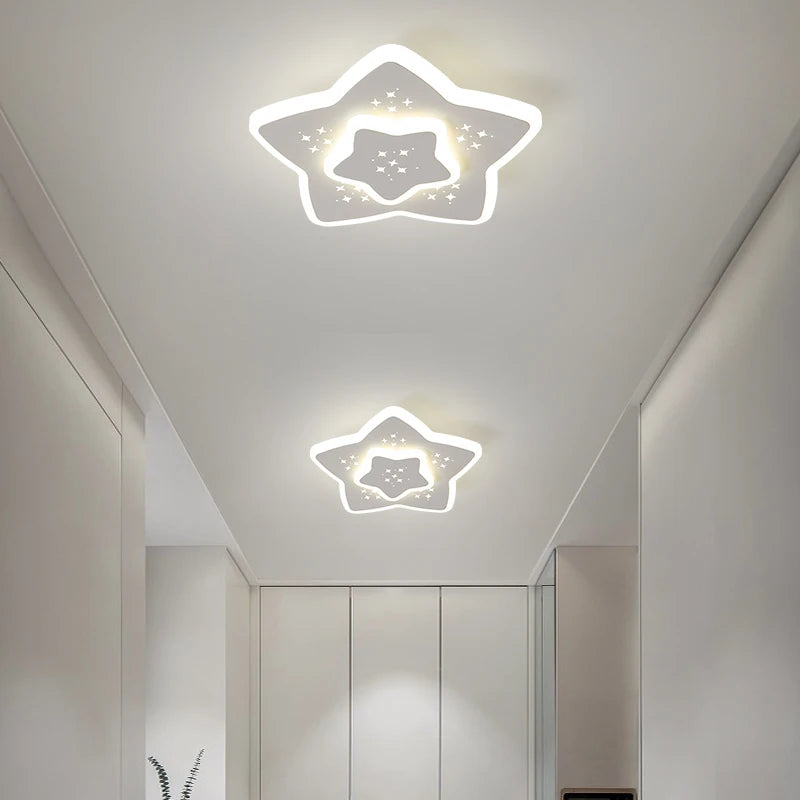 Creative star acrylic recessed LED flush ceiling light for balconies