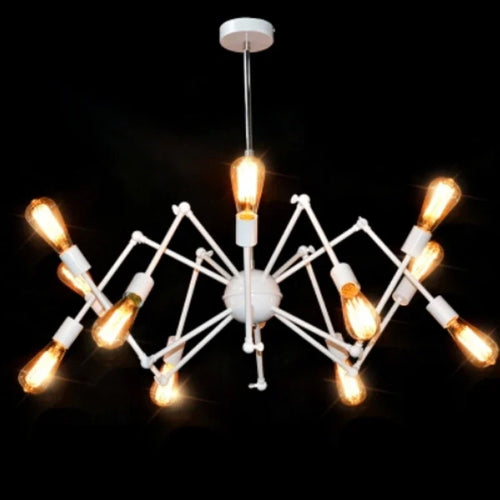 Adjustable industrial spider retro pendant light in iron - vue 3 sur 11