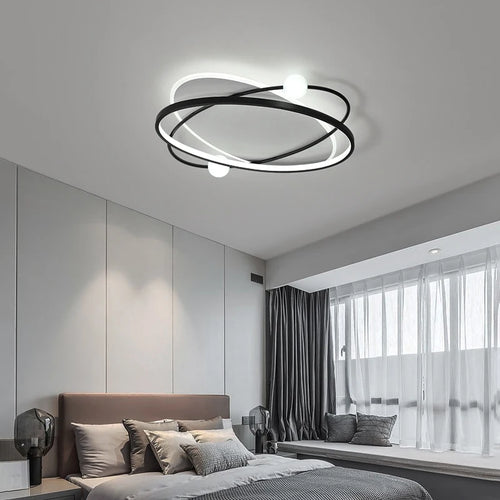 Modern LED ceiling light with remote control for interior decor - vue 3 sur 10