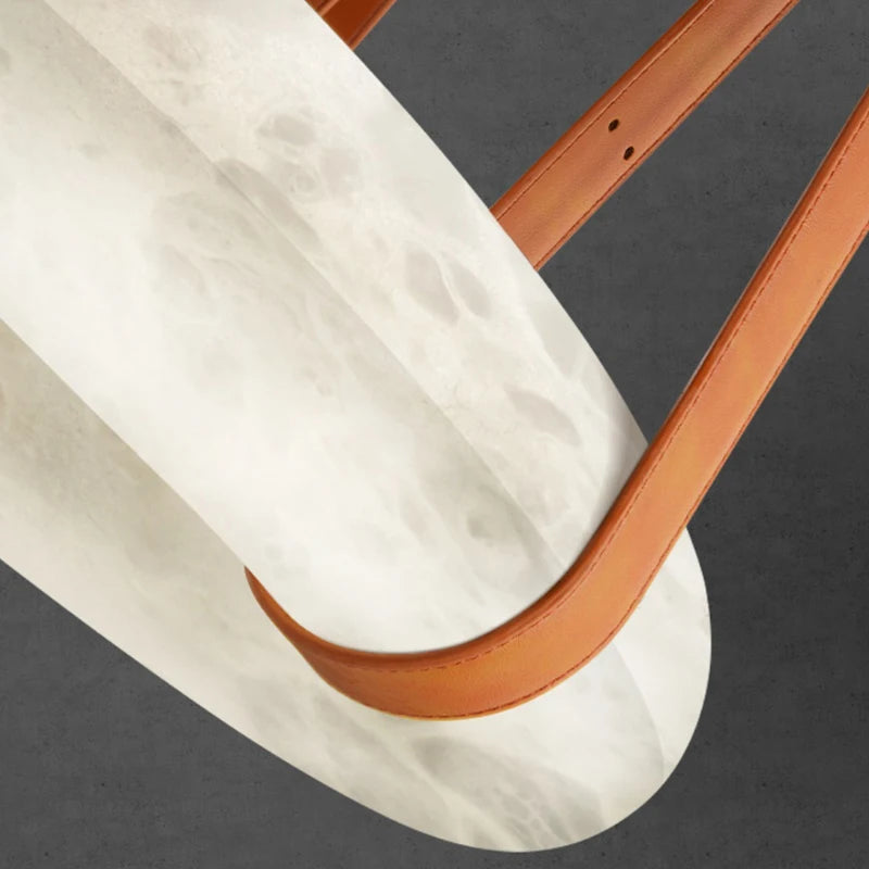 Luxury circular marble LED pendant chandelier - vue 6 sur 7