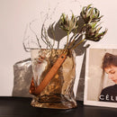 handbag style glass vase for hydroponic home decor