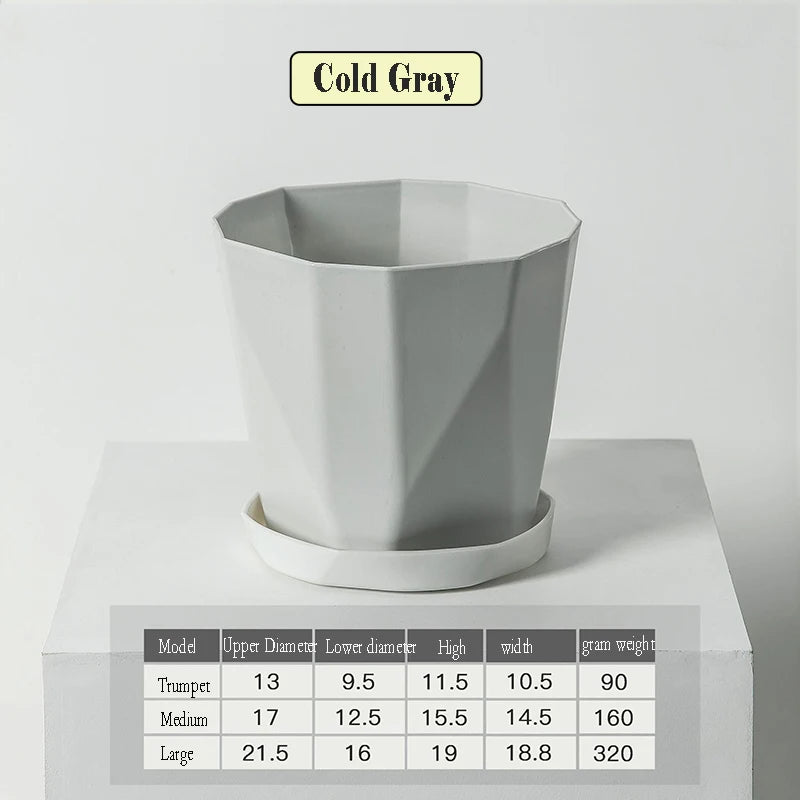Nordic style plastic flower pot, trendy and simple - vue 8 sur 9