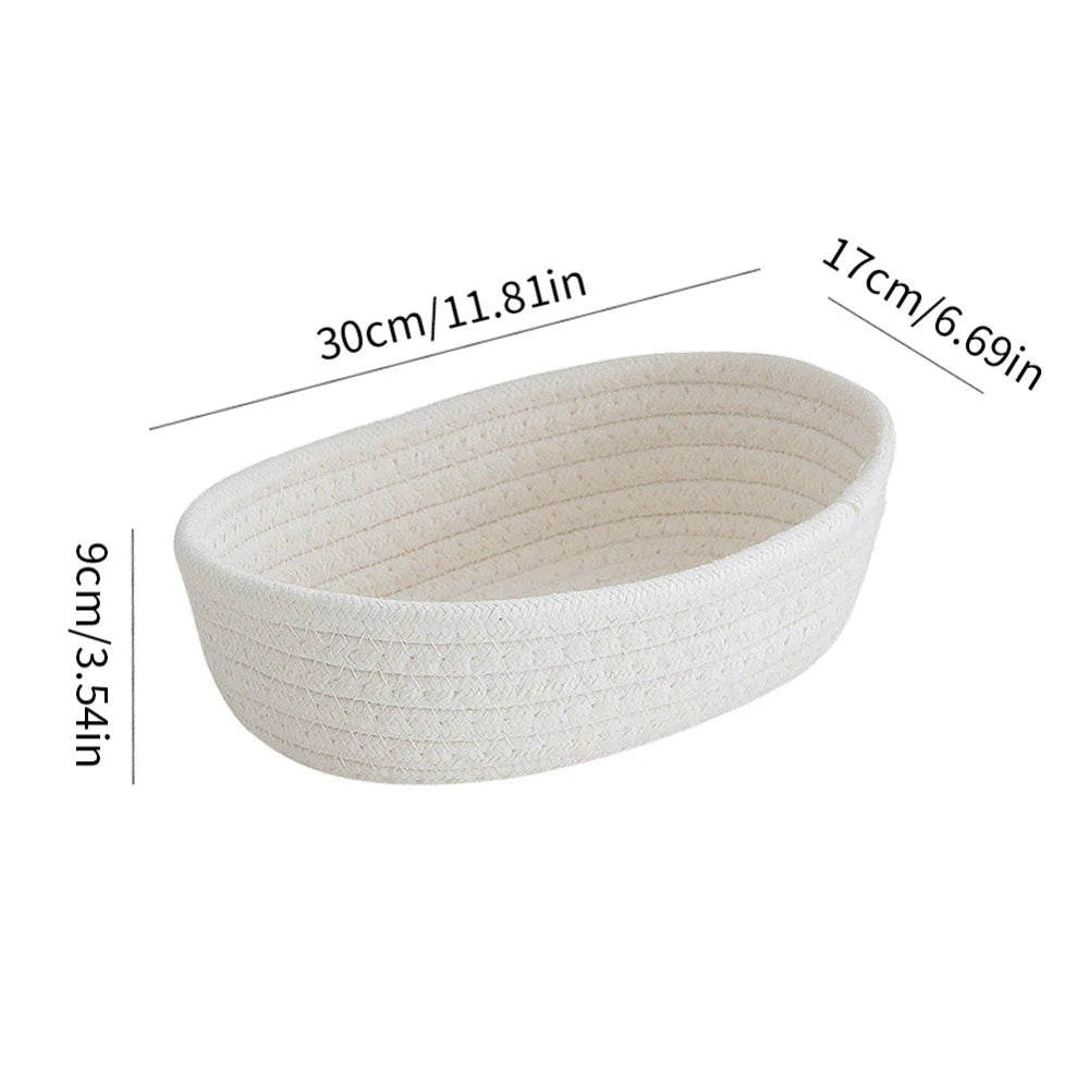 Oval cotton rope baskets for storage and organization - vue 11 sur 18