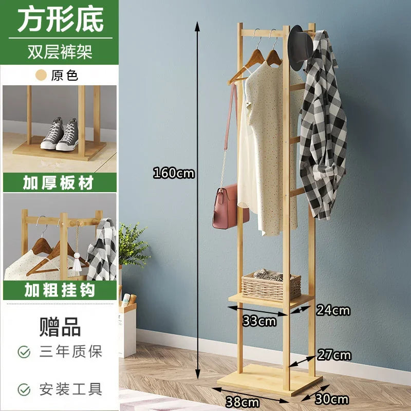 multifunctional bamboo coat rack for modern clothes - vue 12 sur 15