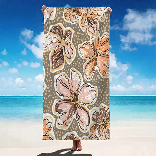 Vintage floral quick dry microfibre beach towel - vue 6 sur 6
