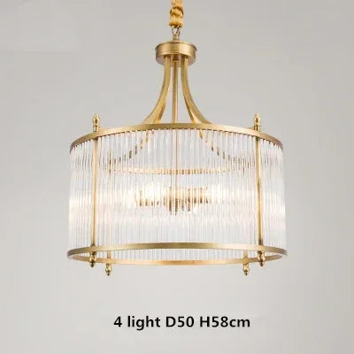 Modern copper chandelier with glass tubes, 2 models available - vue 10 sur 12