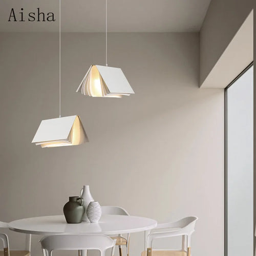 Creative book pendant light for indoor and outdoor decor - vue 5 sur 10