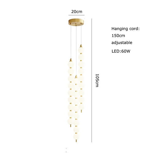 Art deco style glass pendant light in gold and chrome - vue 13 sur 13