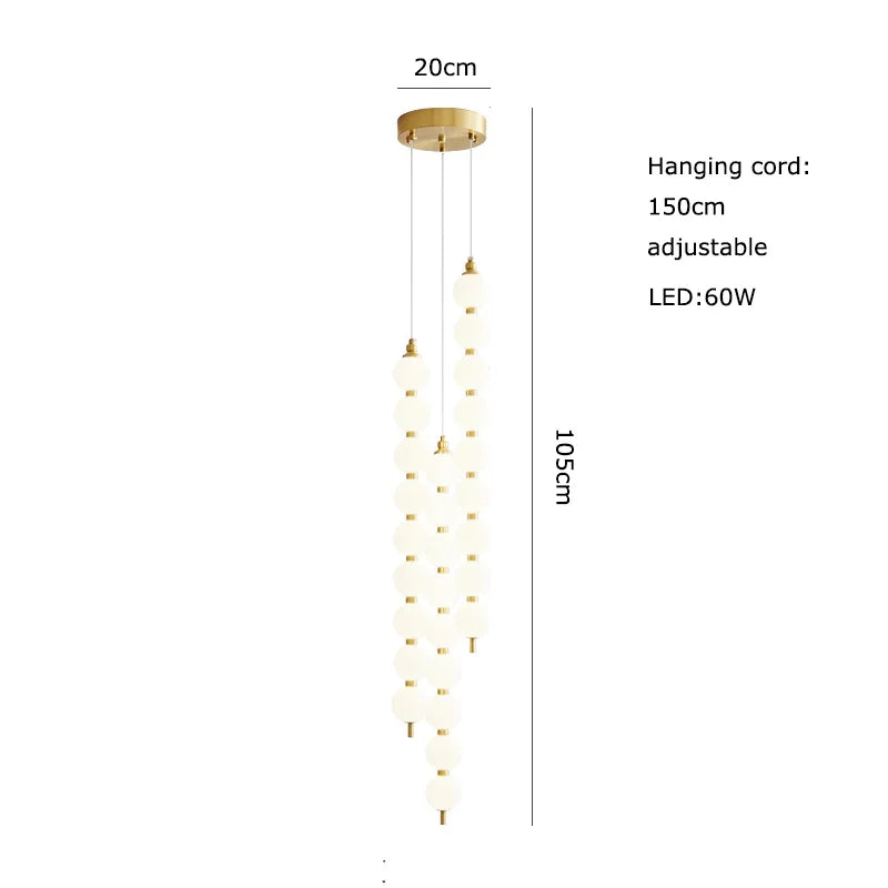 Art deco style glass pendant light in gold and chrome - vue 13 sur 13