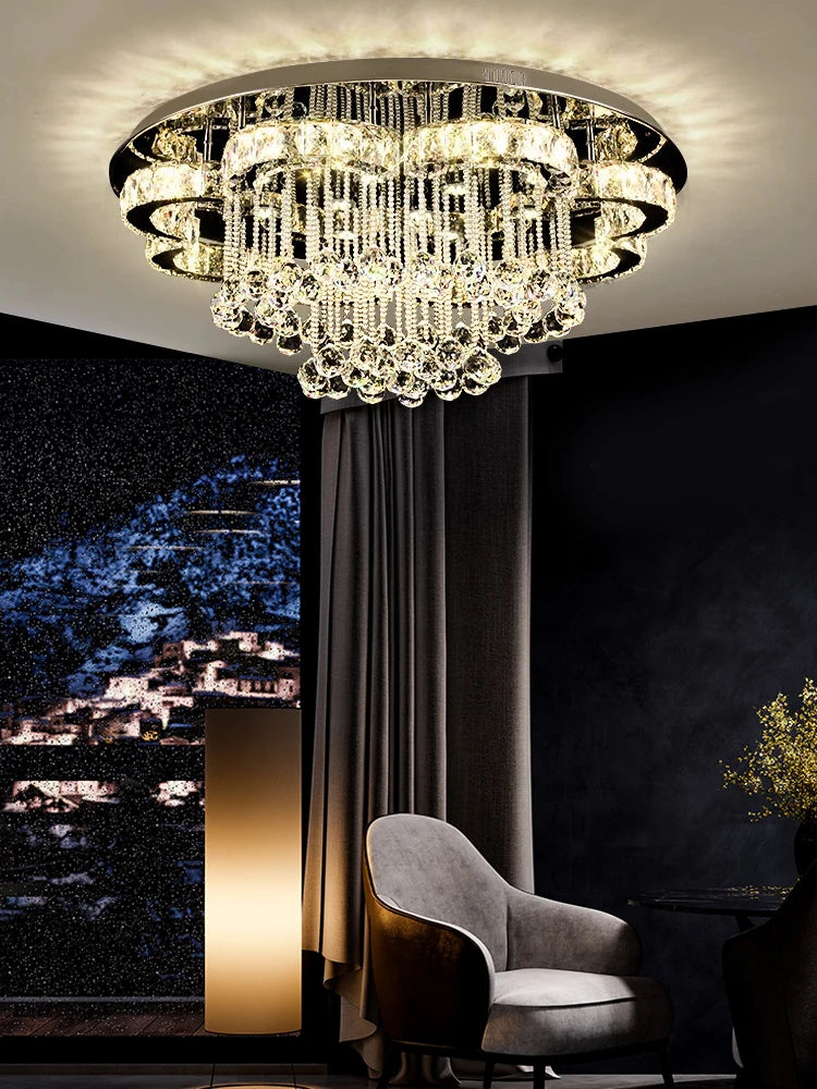 Modern crystal ceiling light for elegant lighting - vue 3 sur 10