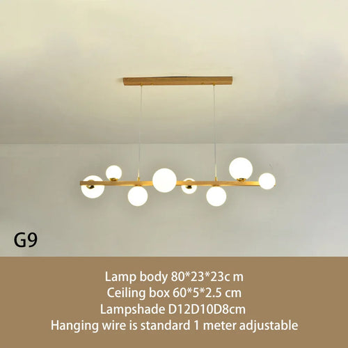 Glass shade chandelier pendant light for home decor - vue 10 sur 10