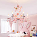 Pastoral floral crystal bouquet chandelier for children's bedroom