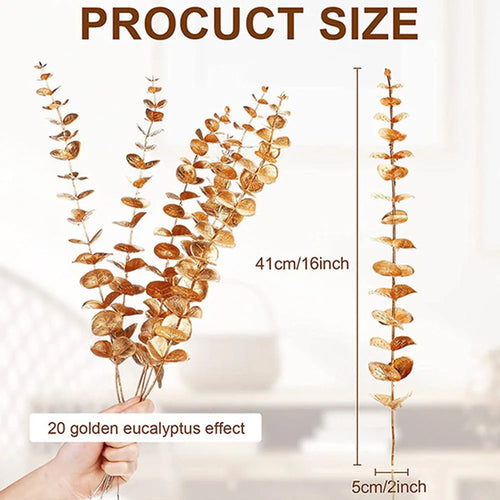 Set of 5 artificial eucalyptus branches for floral decoration - vue 4 sur 12
