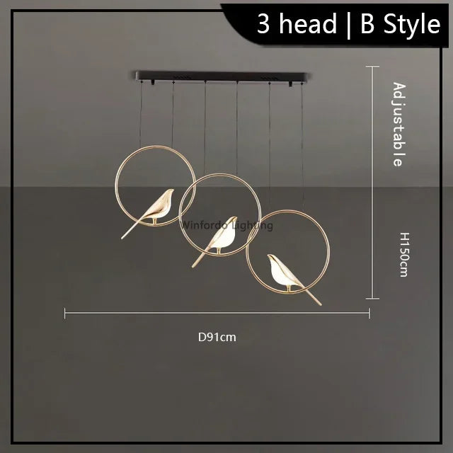 Led chandelier bird art loft original design decoration - vue 16 sur 18