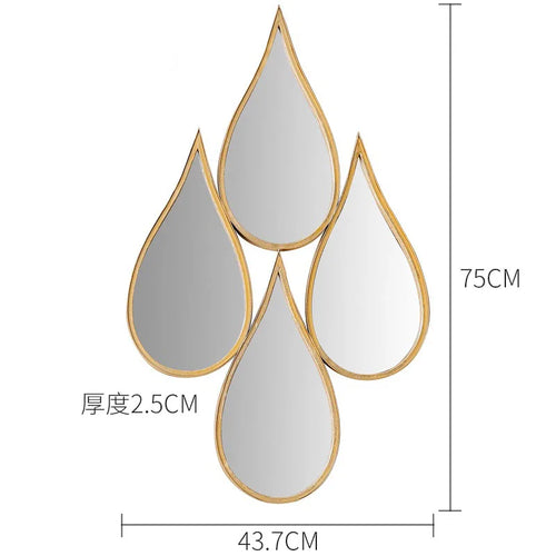 Bathroom mirror, makeup mirror, wall mounted irregular shaped bathroom, irregular water droplet mirror, entrance decoration, hou - vue 8 sur 11