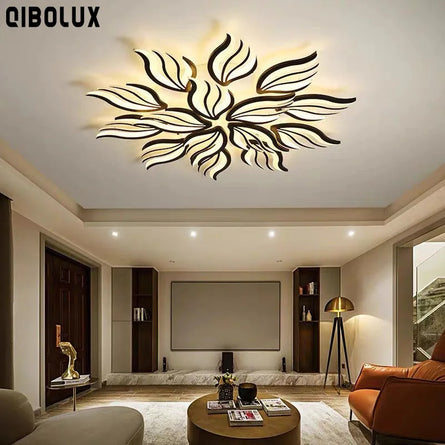 Modern LED ceiling light panel, dimmable remote control, living room, bedroom, kitchen