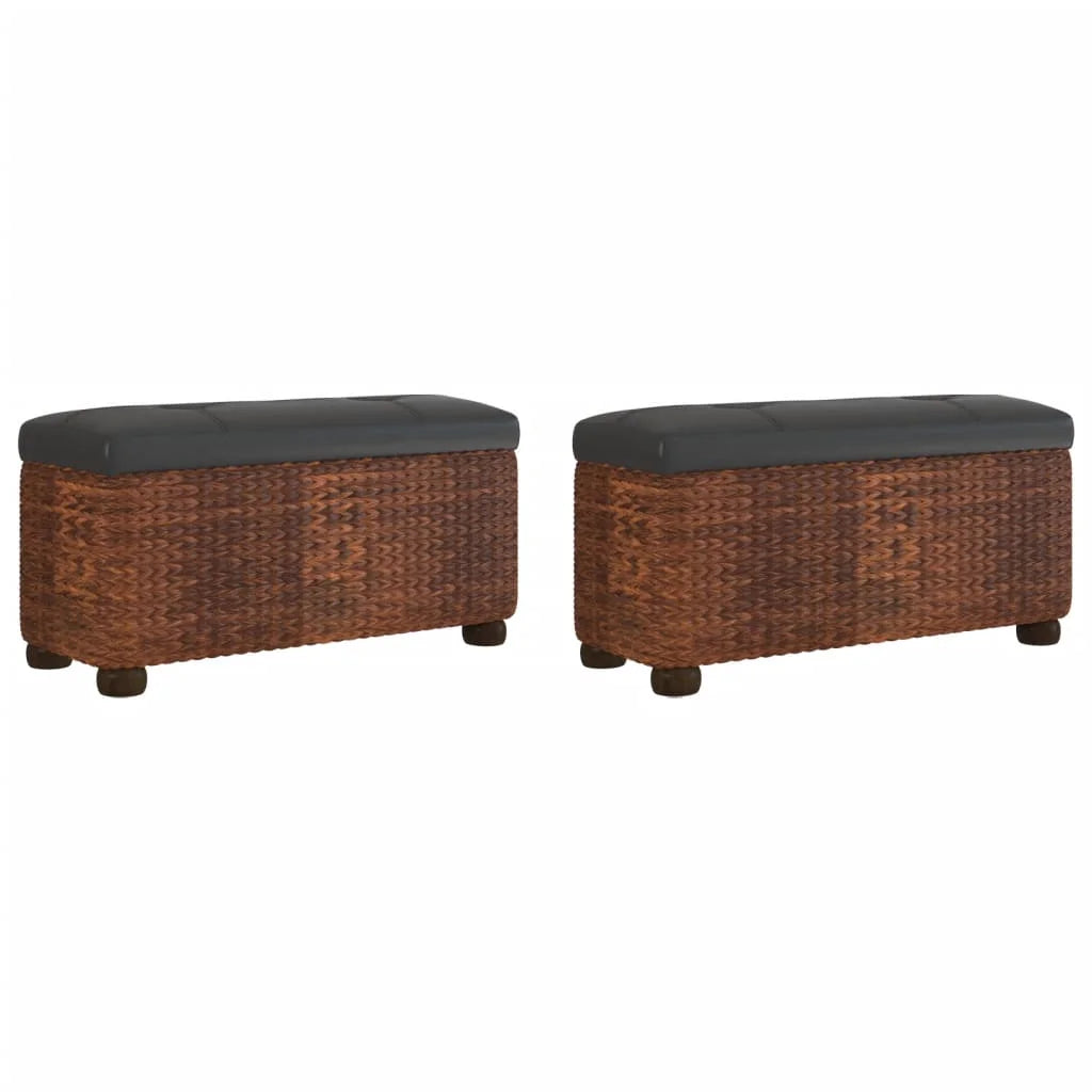 2PCS Storage Benches with cuship for Living Room Room Entryway Storage Ottoman for Blankets, Storage Toys rtan Woven - vue 5 sur 7