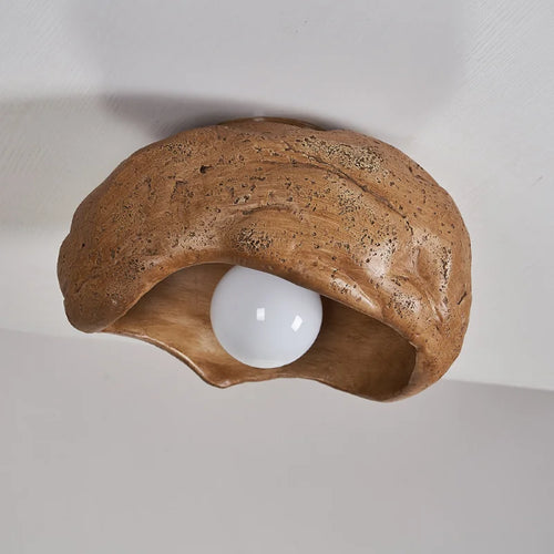 Resin ceiling light Japanese wabi-sabi luminous and silent style - vue 4 sur 17