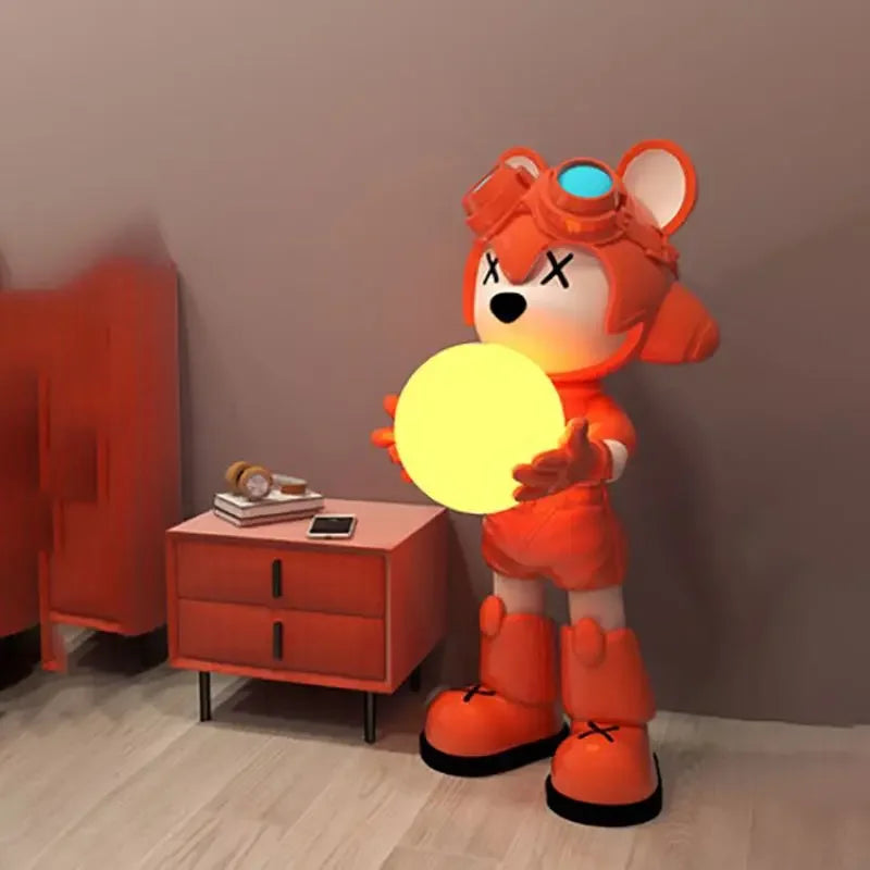 Decorative interstellar bear LED floor lamp for children - vue 4 sur 10