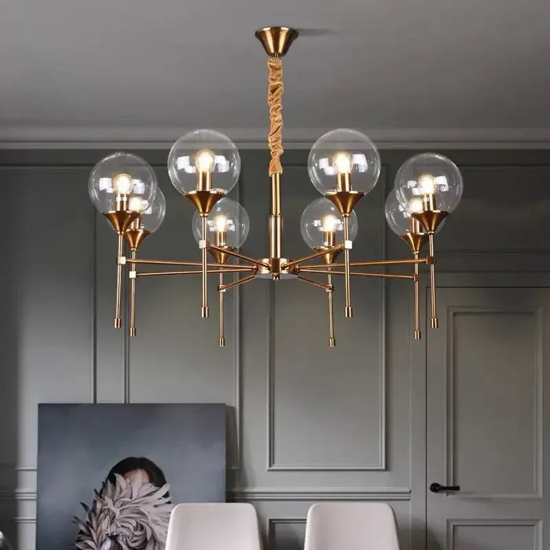 Modern nordic chandelier with elegant design for ambient lighting - vue 4 sur 15