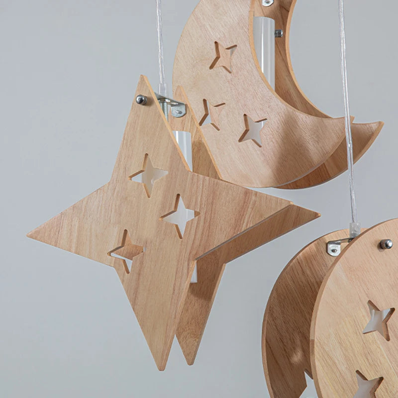 Modern log pendant light for bar