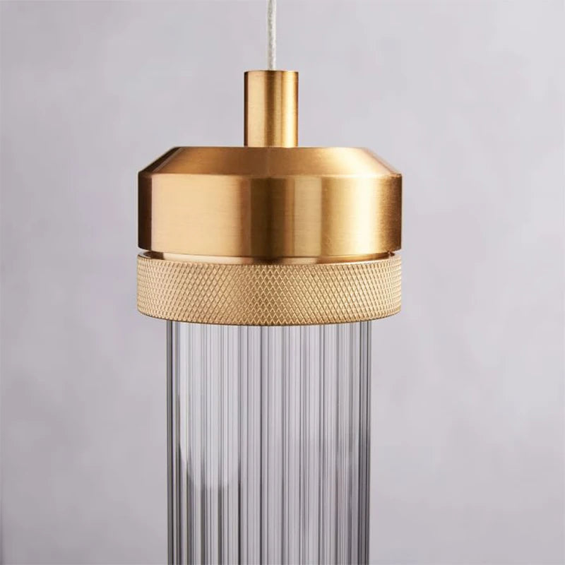 Minimalist Nordic striped glass chandelier for interior decoration - vue 5 sur 7