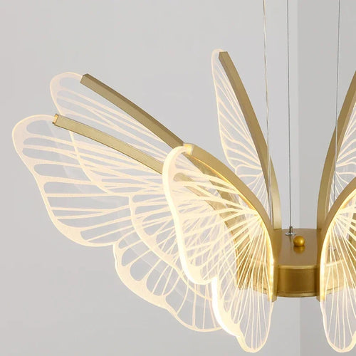 lustre papillon moderne créatif lampe décorative intelligente - vue 6 sur 9