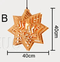 Modern wood pendant light nordic water drop style decorative ideal for lofts - vue 9 sur 11