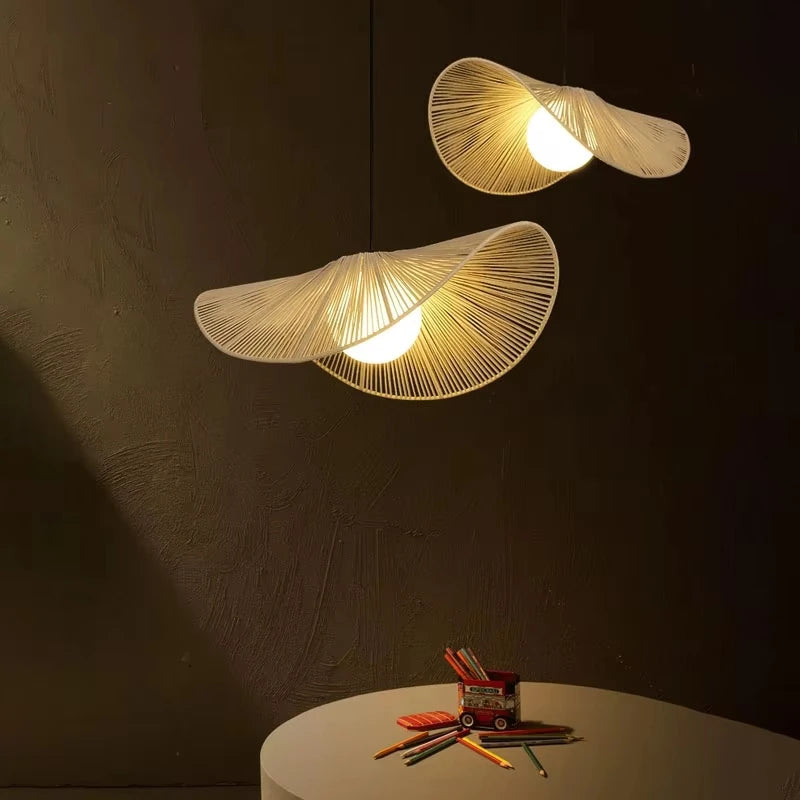 Japanese rattan pendant light wabi sabi style for modern decor