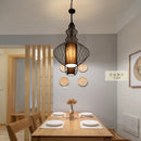Decorative iron pendant light artistic bird cage design