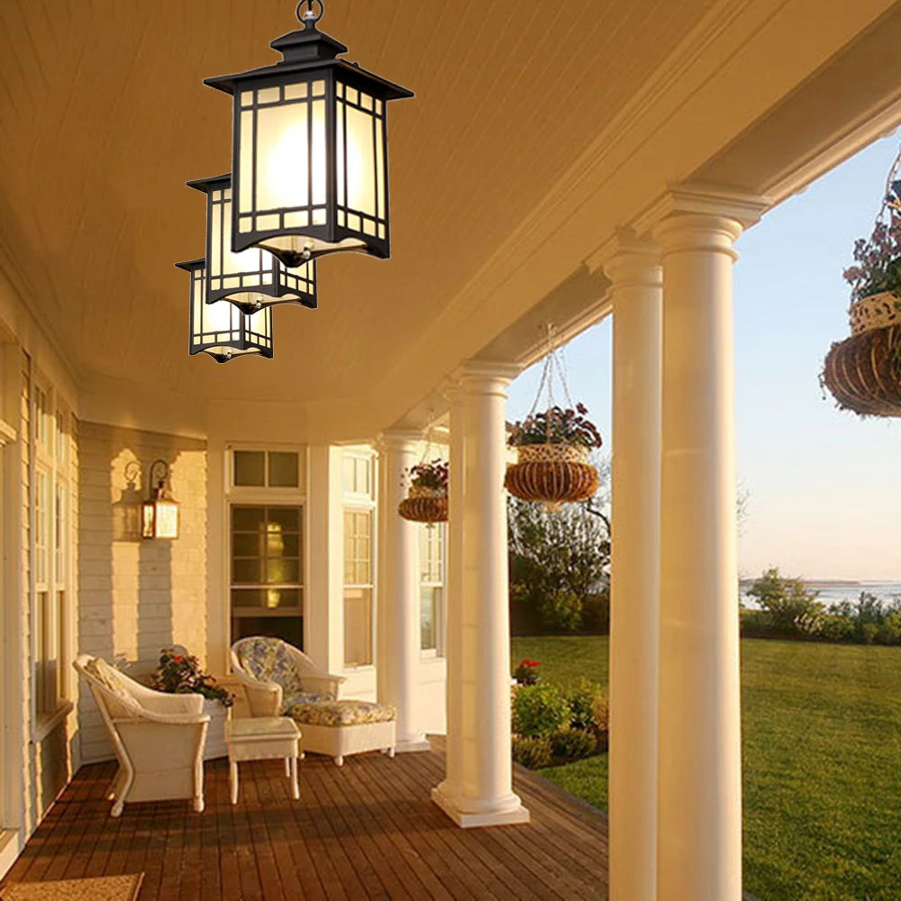 Vintage glass chandelier for outdoor garden waterproof aluminium