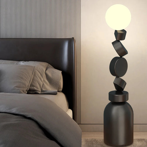 Unique round acrylic floor lamp - vue 7 sur 6