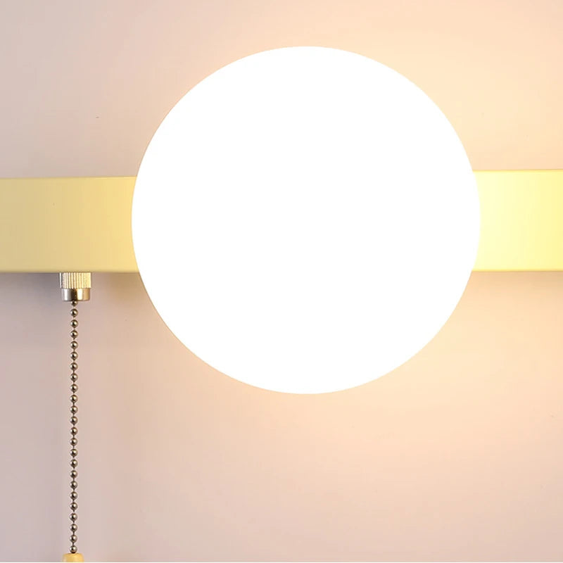 Modern led glass wall light with switch for children's room - vue 6 sur 21