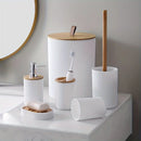 6-piece plastic and bamboo bathroom storage set
