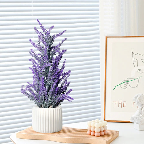 Artificial lavender and wheat bouquet for indoor and outdoor decoration - vue 3 sur 6