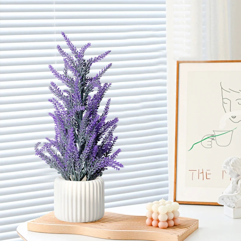 Artificial lavender and wheat bouquet for indoor and outdoor decoration - vue 3 sur 6