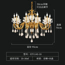 Modern LED crystal and copper chandelier