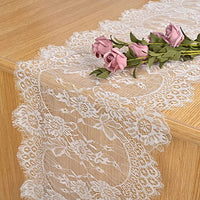 White floral lace table runner boho style