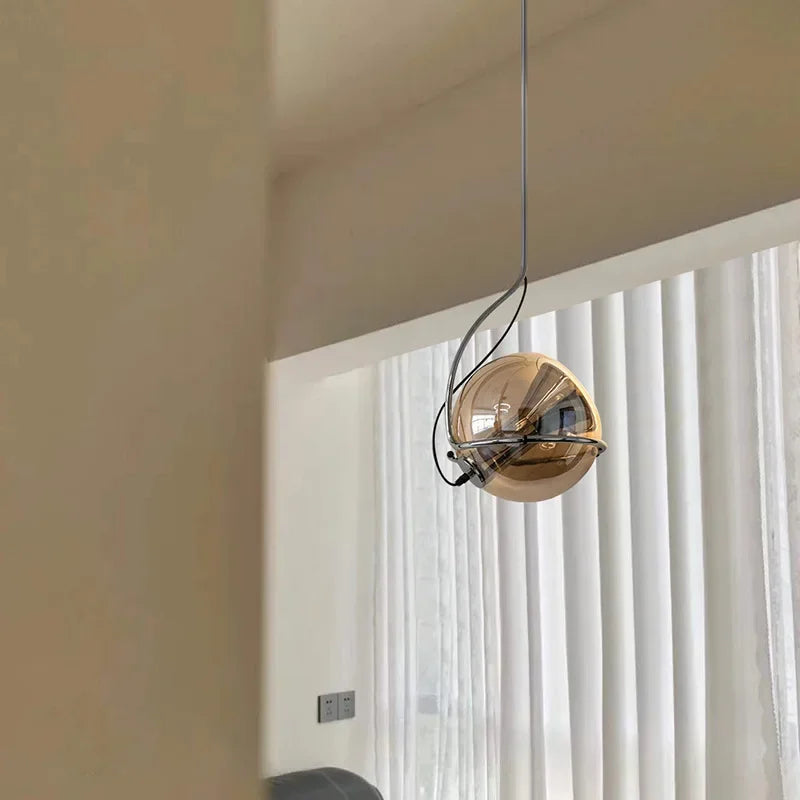 American retro amber glass chandelier for creative ambience