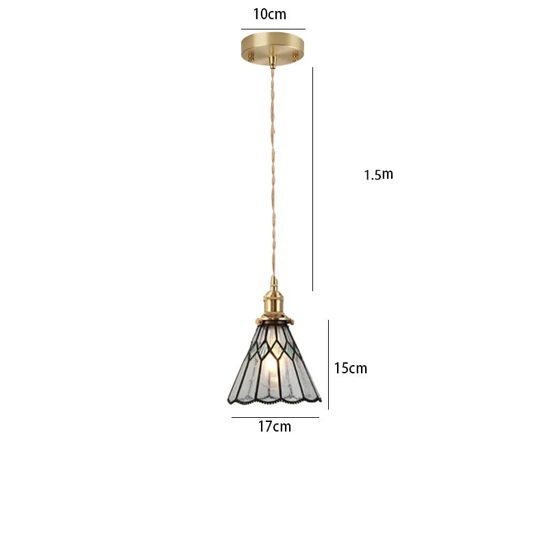 Nordic style stained glass pendant light for industrial lighting - vue 13 sur 18