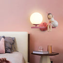 Children's wall light with princess, horse and rabbit motifs