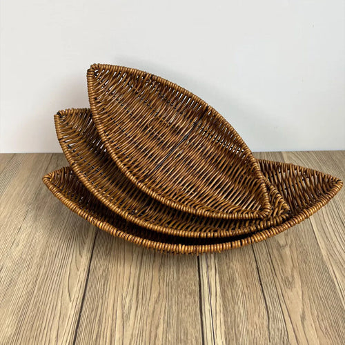 Woven rattan-style basket for fruit and decorative storage - vue 7 sur 12