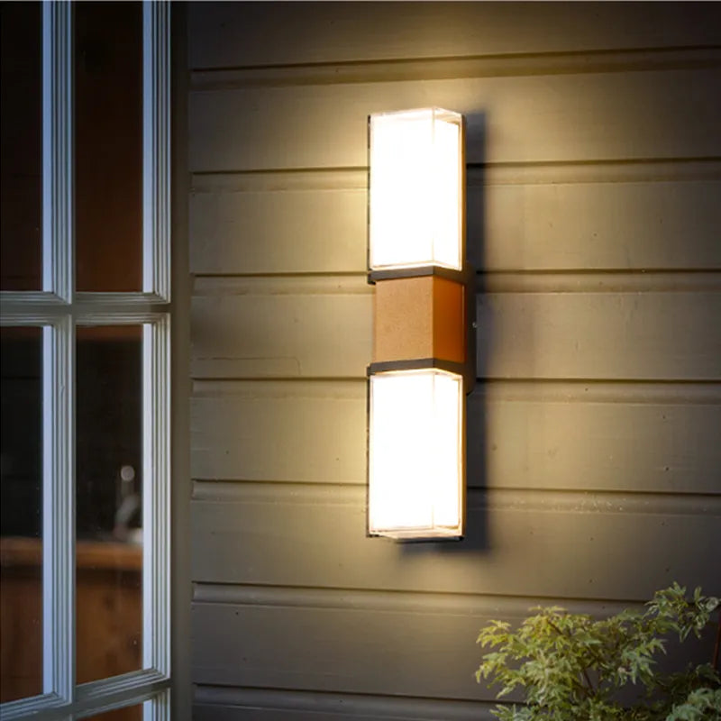 Ip65 waterproof 12w outdoor LED wall light modern aluminium surface mounted garden and porch lamp ac110v 220v