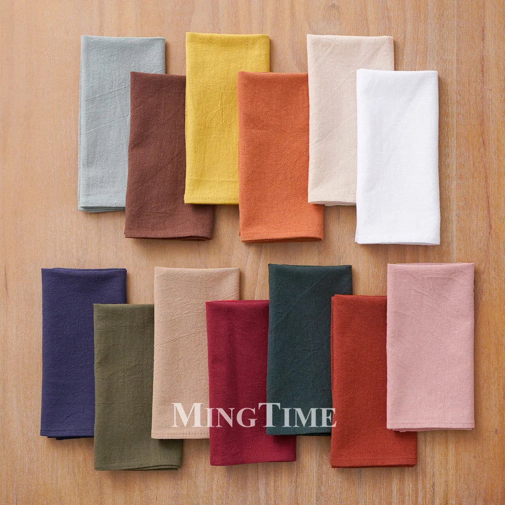 Reusable classic style washed cotton table napkin