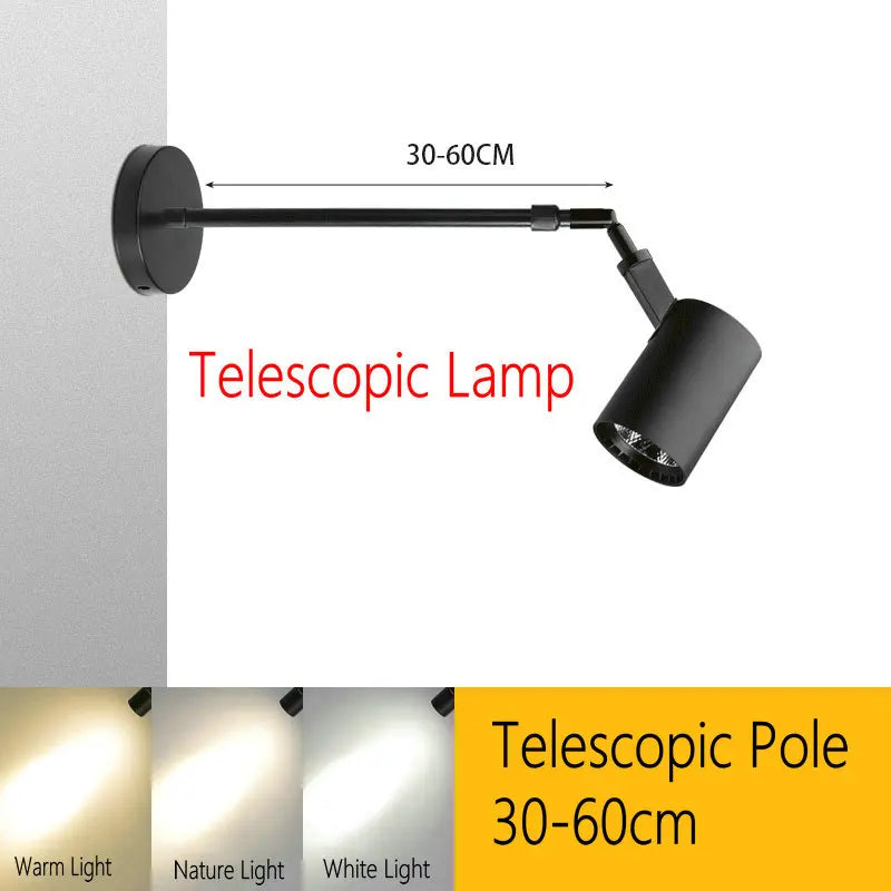 Modern LED telescopic wall light with long arm
