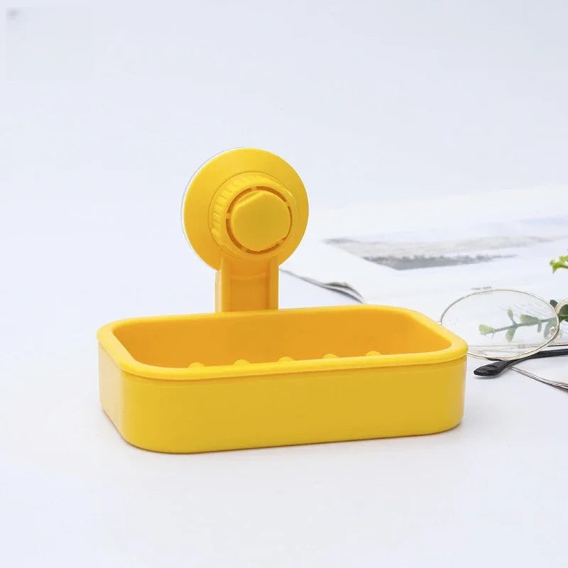soap box with drainer and suction cup for bathroom